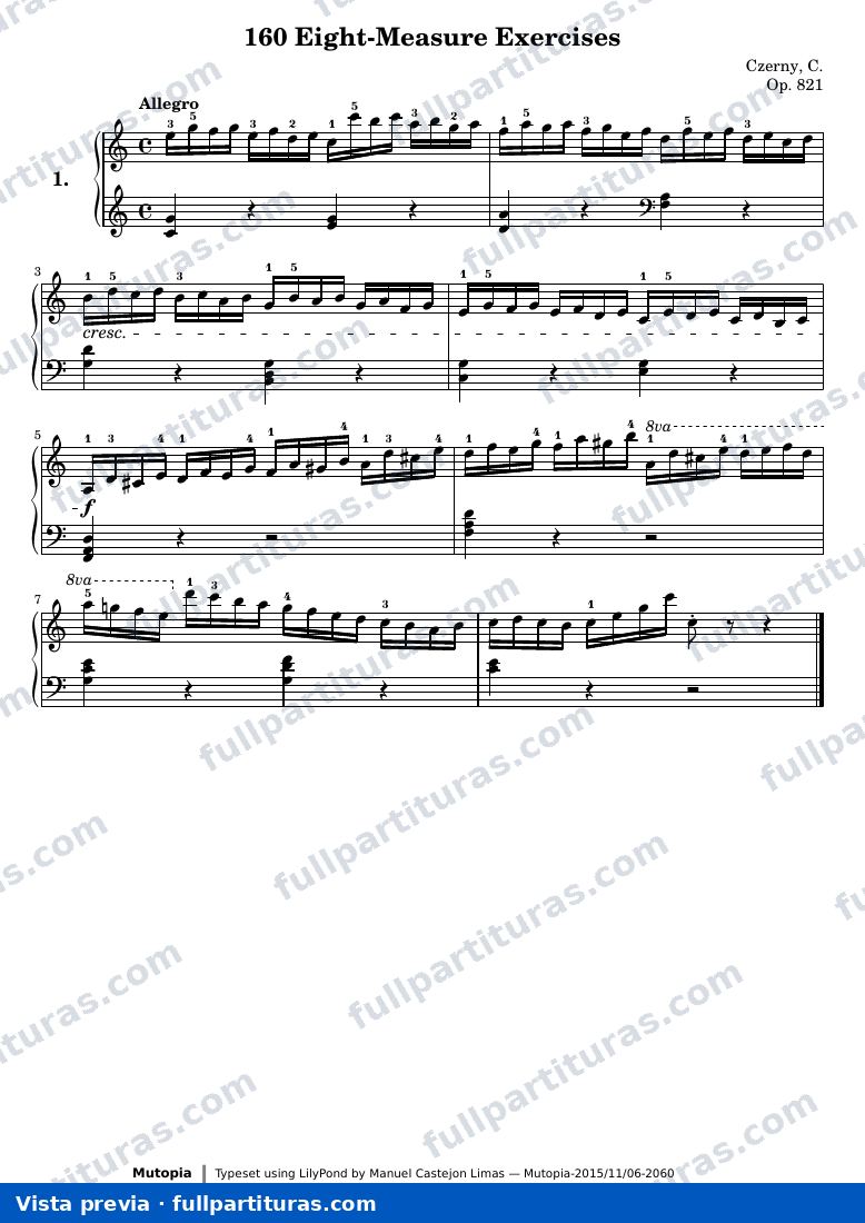 160 Eight-Measure Exercises, No. 1 — preview