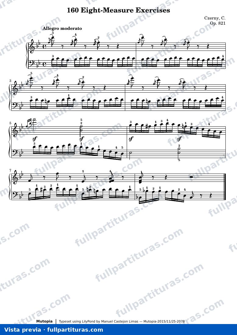 160 Eight-Measure Exercises, Op. 821, No. 13 — preview