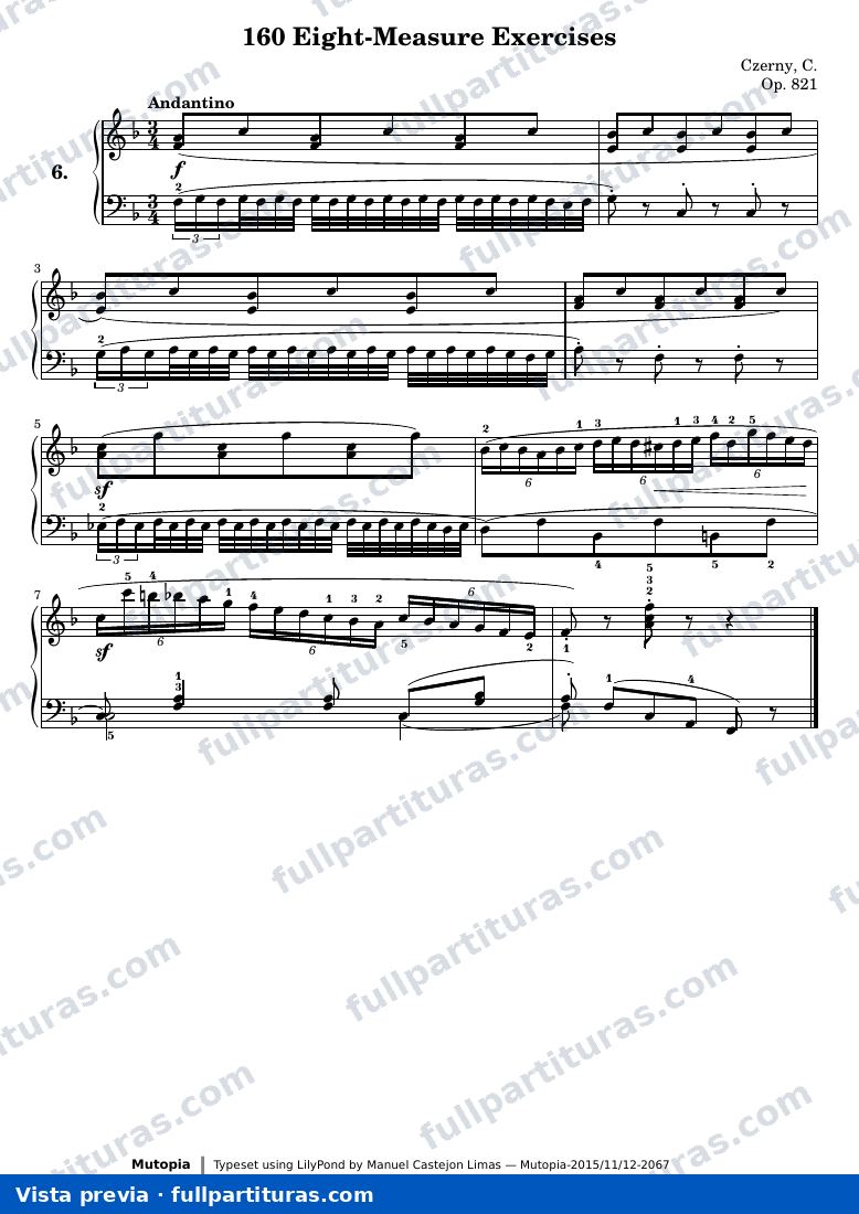 160 Eight-Measure Exercises, No. 6 — preview