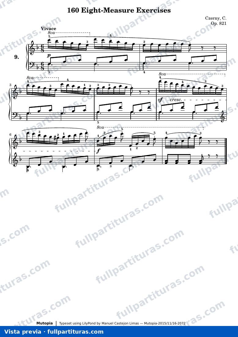 160 Eight-Measure Exercises, Op. 821, No. 9 — preview