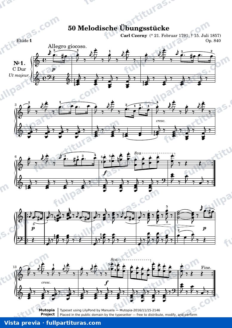 50 Melodische Übungsstücke, No. 1 — preview
