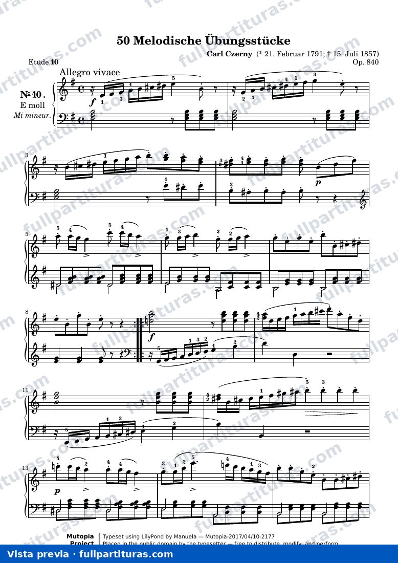 50 estudios melódicos, Op. 72, No. 10 — preview