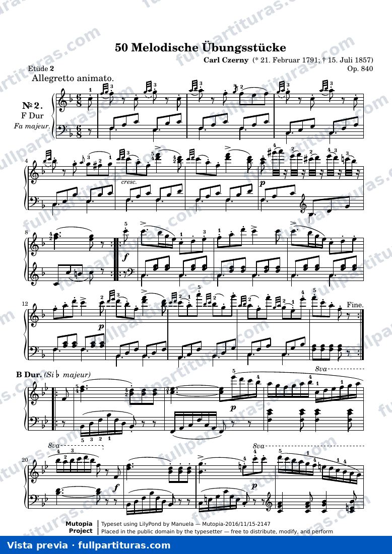 50 Melodische Übungsstücke, No. 2 — preview