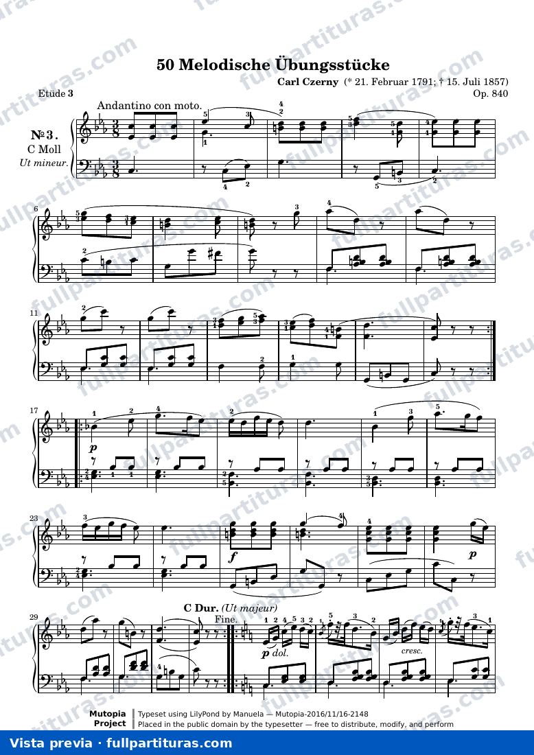 50 Melodische Übungsstücke, Op. 72, No. 3 — preview