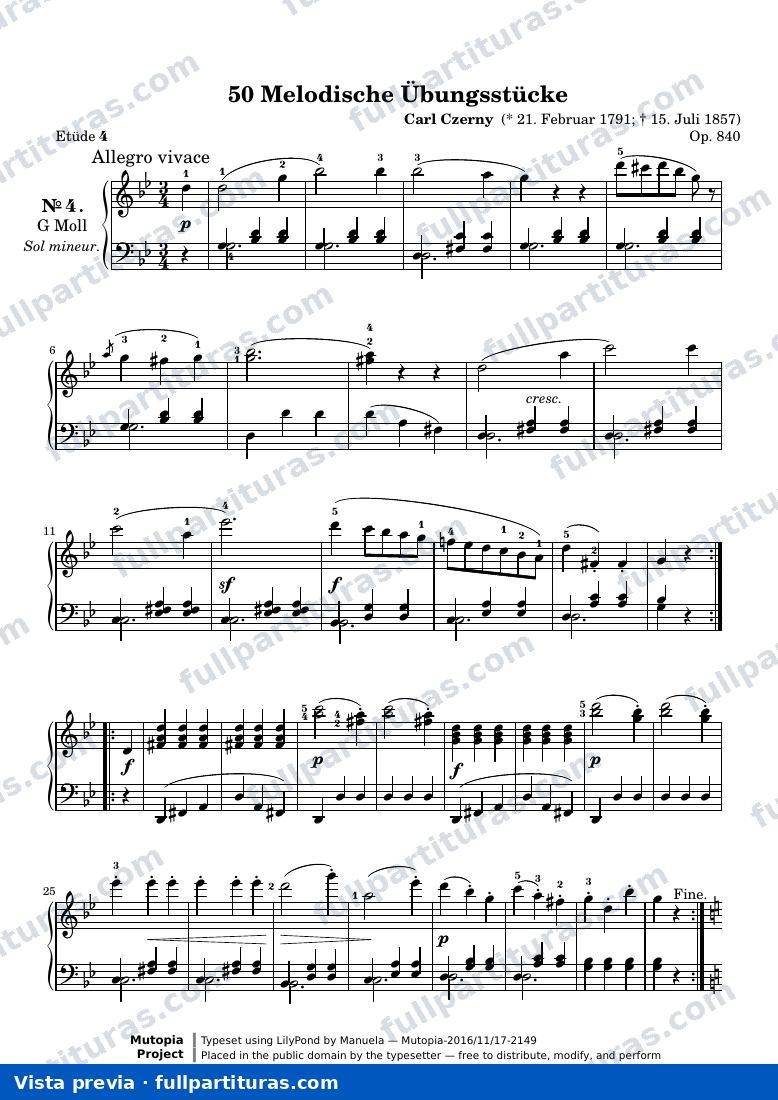 50 Melodische Übungsstücke, No. 4 — preview