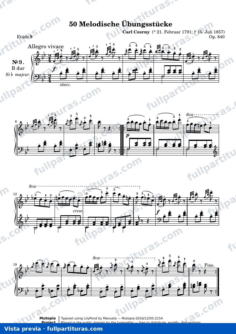 50 Melodische Übungsstücke, No. 9 — preview