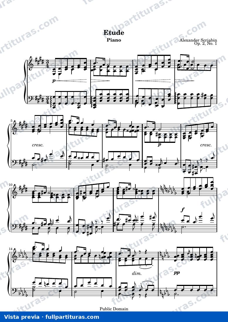 Estudio para piano — preview