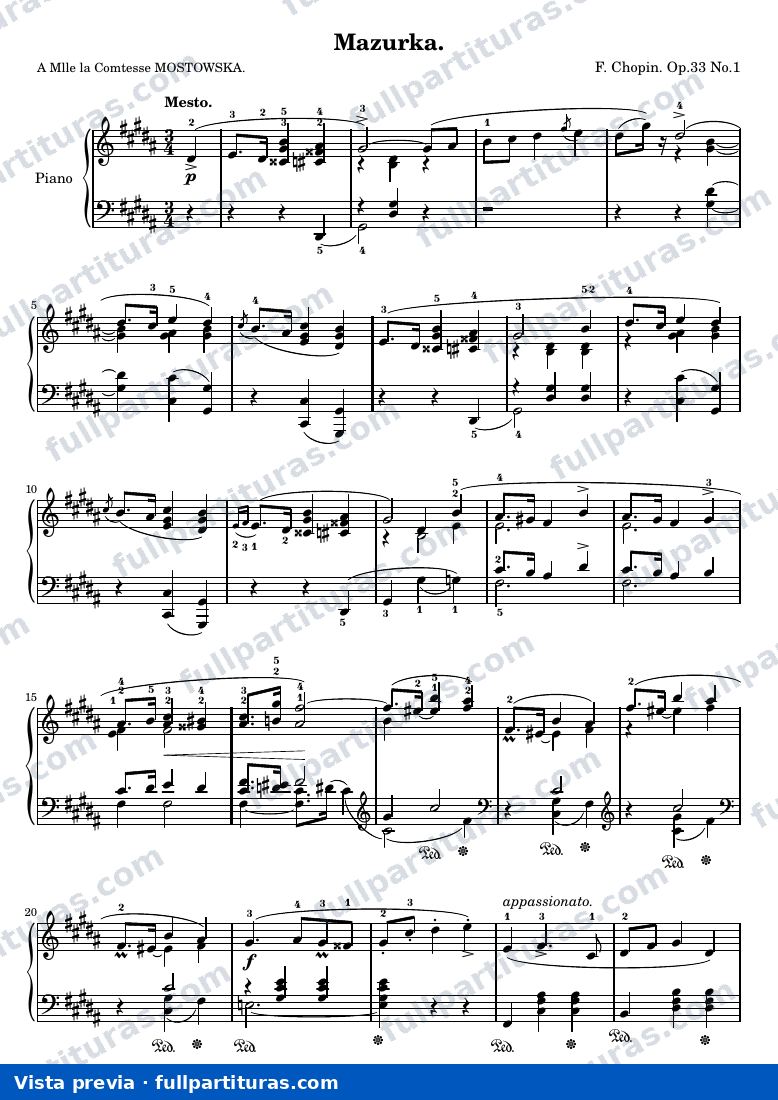Mazurca Op. 33, N.º 1 — preview