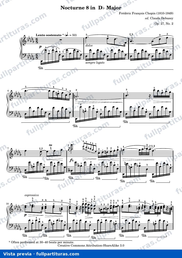 Nocturno op. 27 n.º 2 en Re bemol mayor — vista previa