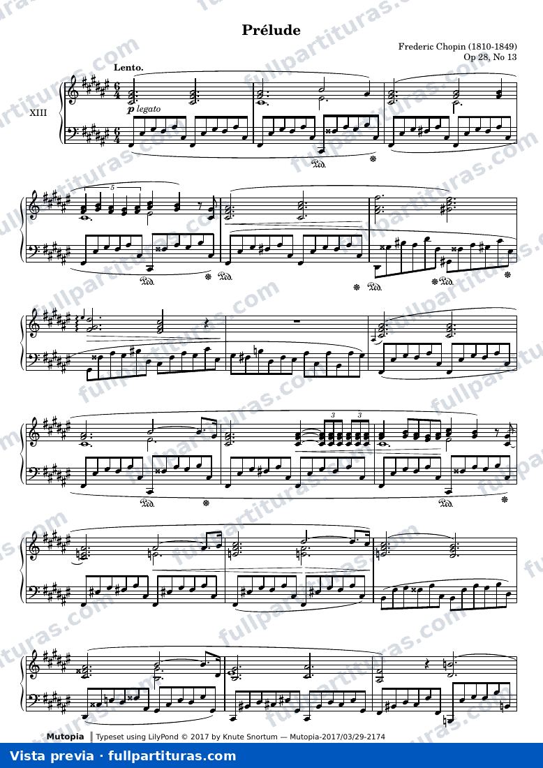 Preludio 13 en fa sostenido mayor, Op. 28 — vista previa