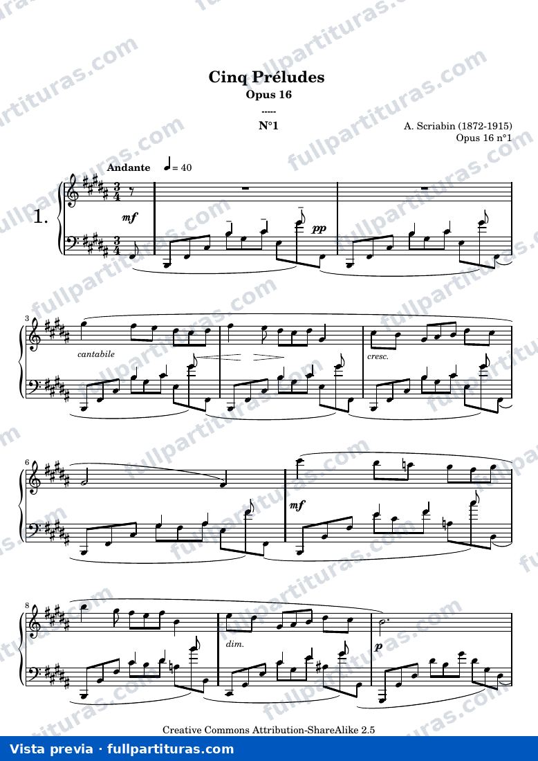 Preludio Op. 16 No. 1 — preview