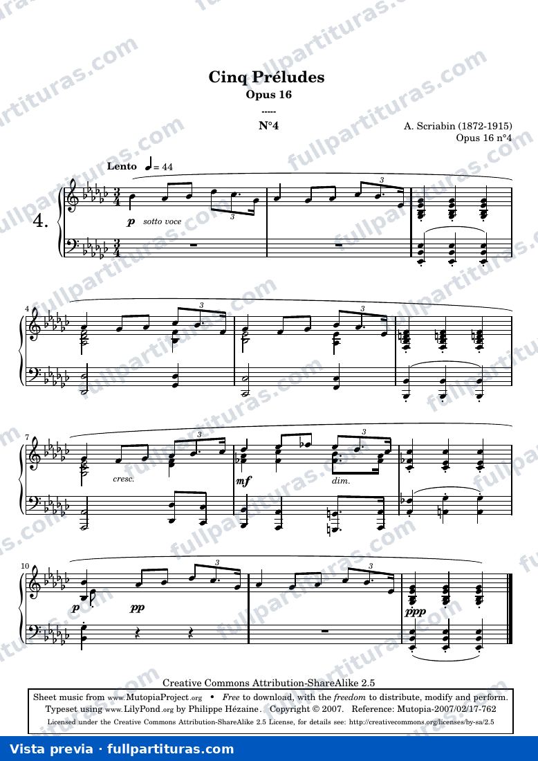 Prelude Op. 16 No. 4 — preview