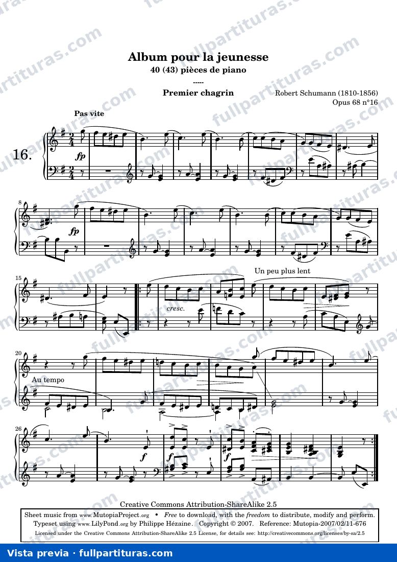 Album pour la jeunesse, Op. 68: Premier chagrin — preview