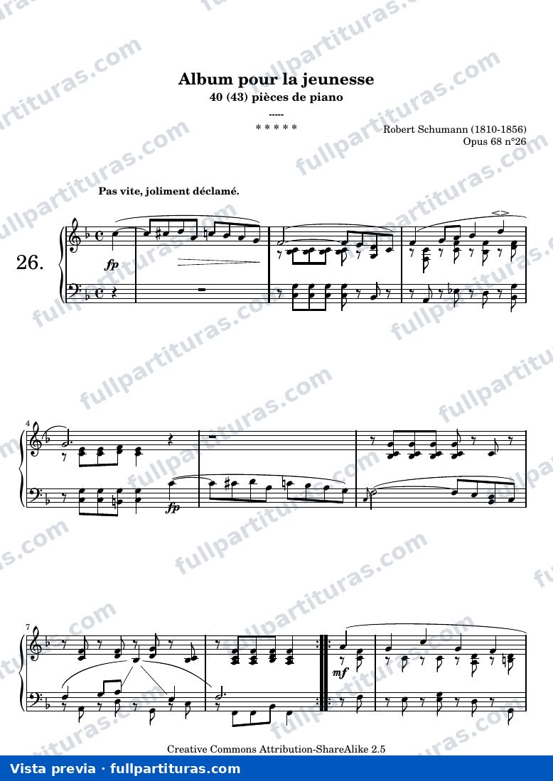 Álbum para la juventud, Op. 68, No. 26 — preview