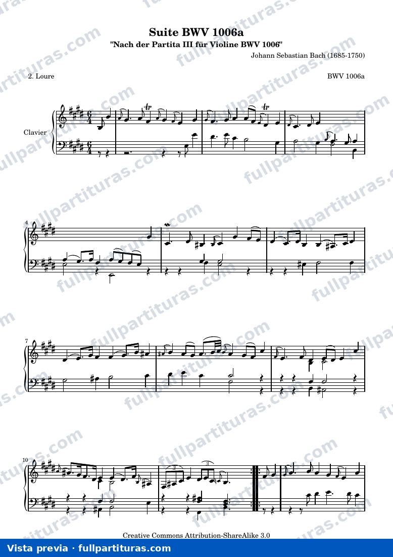 BWV 1006a - Loure — preview