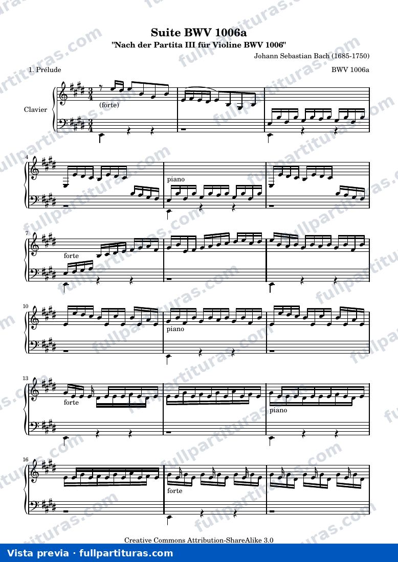 Preludio BWV 1006a — preview