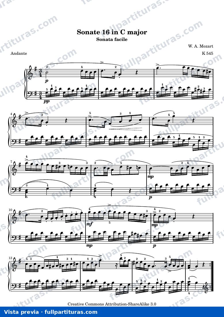 Sonata Facile, Segundo movimiento — preview