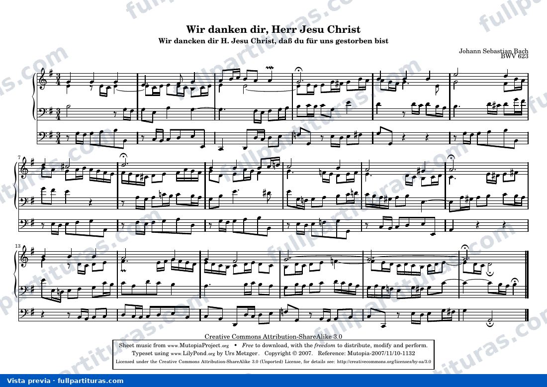 Wir danken dir, Herr Jesu Christ — vista previa
