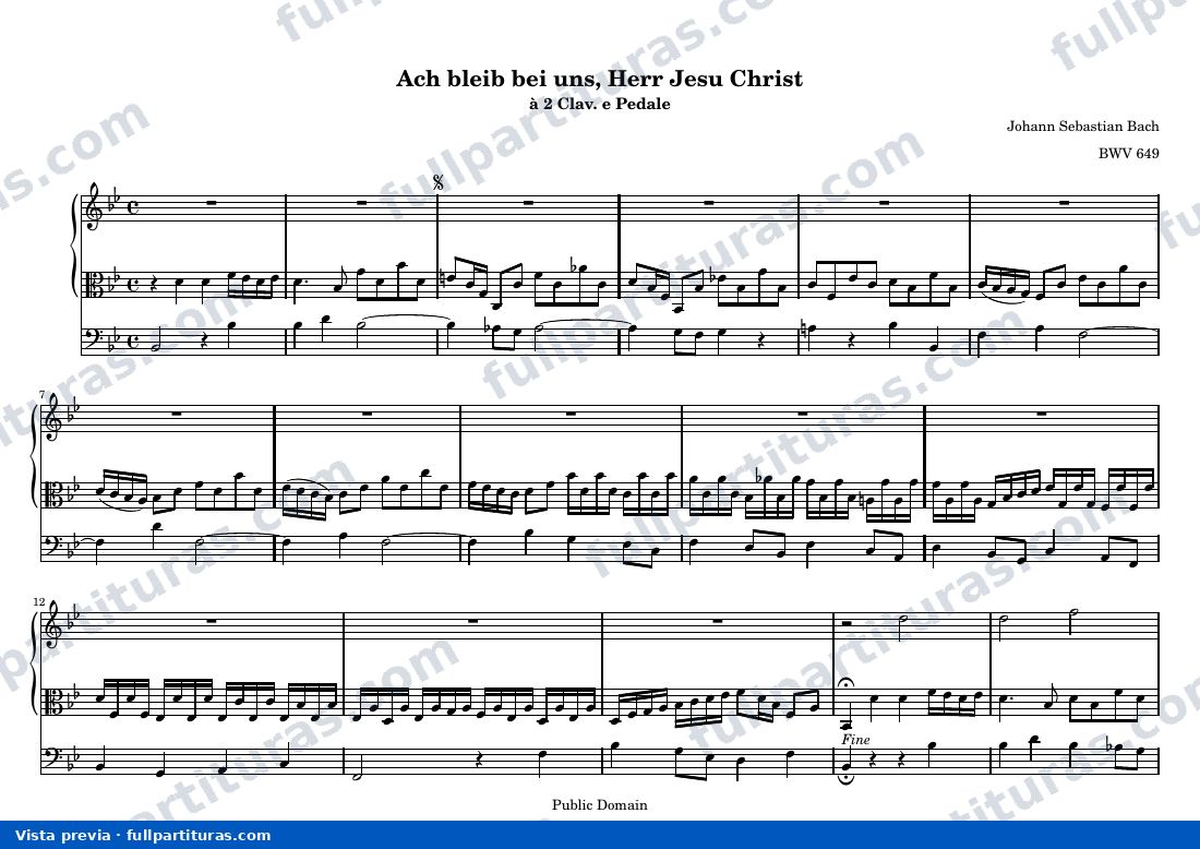 Ach bleib bei uns, Herr Jesu Christ — preview