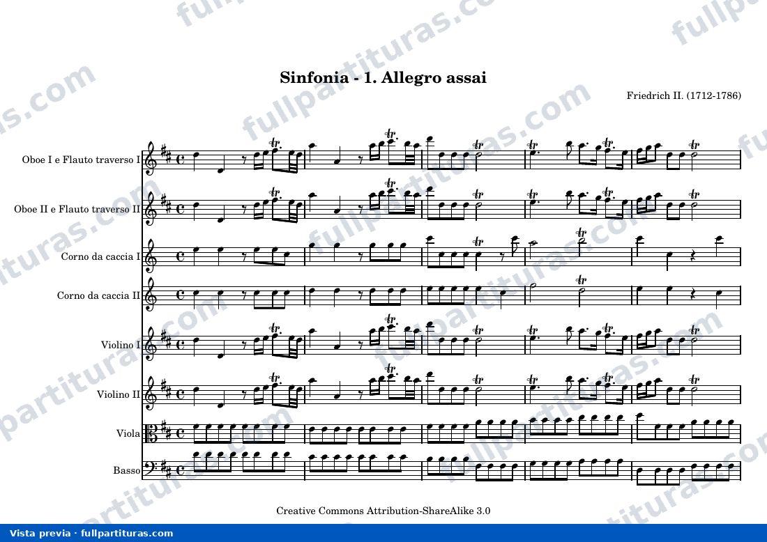 Friedrich II of Prussia - Sinfonia — preview