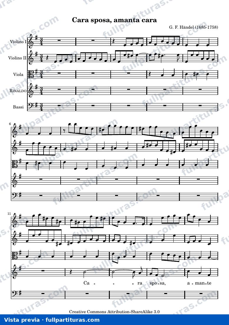 George Frideric Handel - Cara sposa, amanta cara, Aria from Rinaldo — preview
