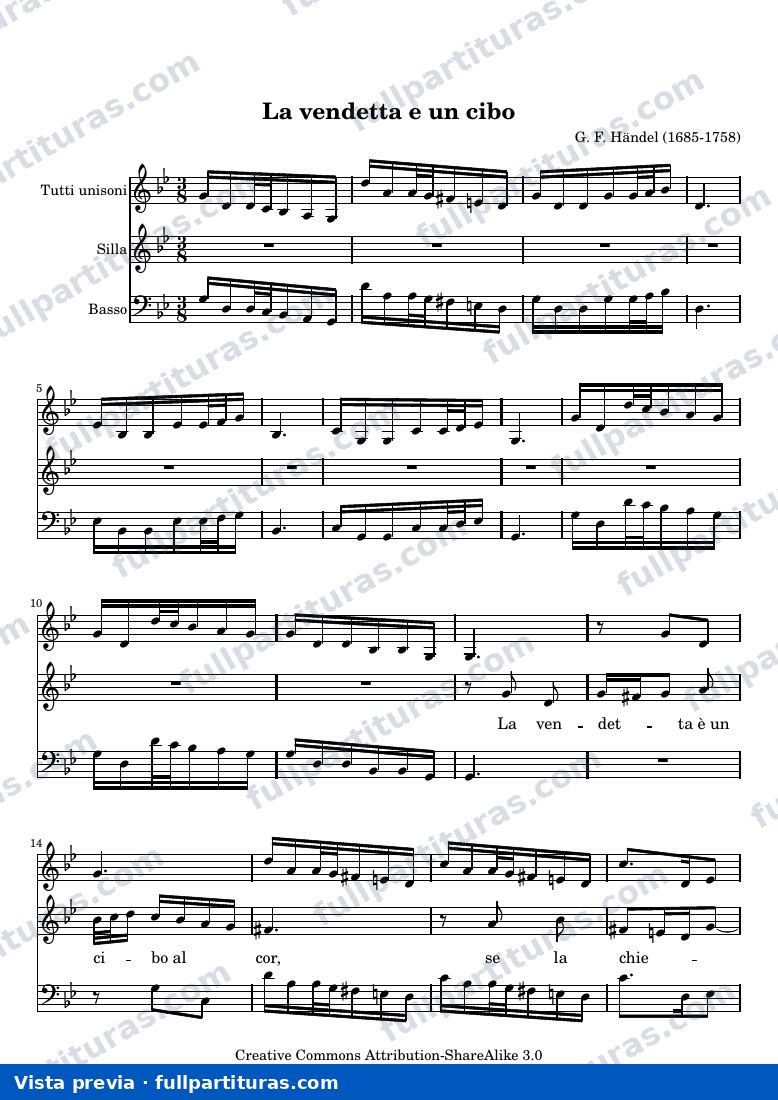 Georg Friedrich Händel - La vendetta e un cibo, Aria from Silla — preview