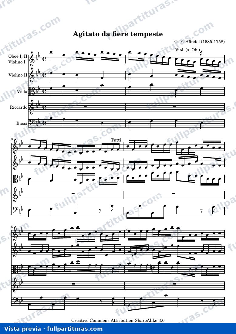 Georg Friedrich Händel - Agitato da fiere tempeste, Aria from Riccardo primo — preview