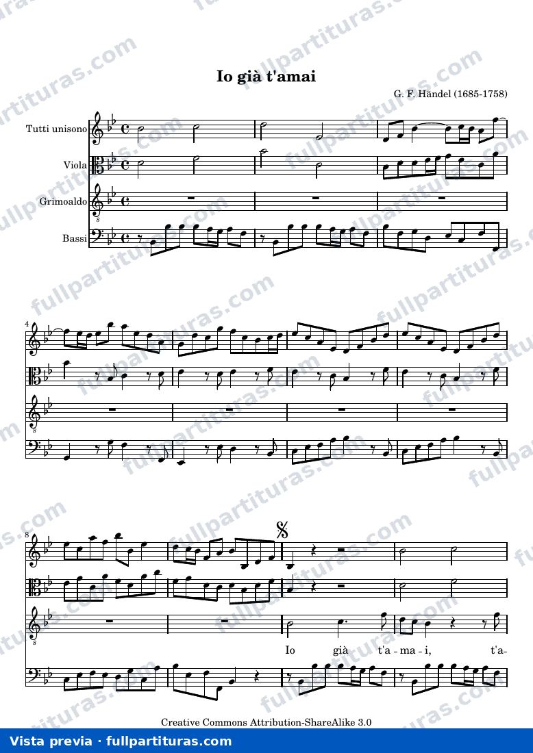 Georg Friedrich Händel - Io già t'amai, Aria from Rodelinda — preview