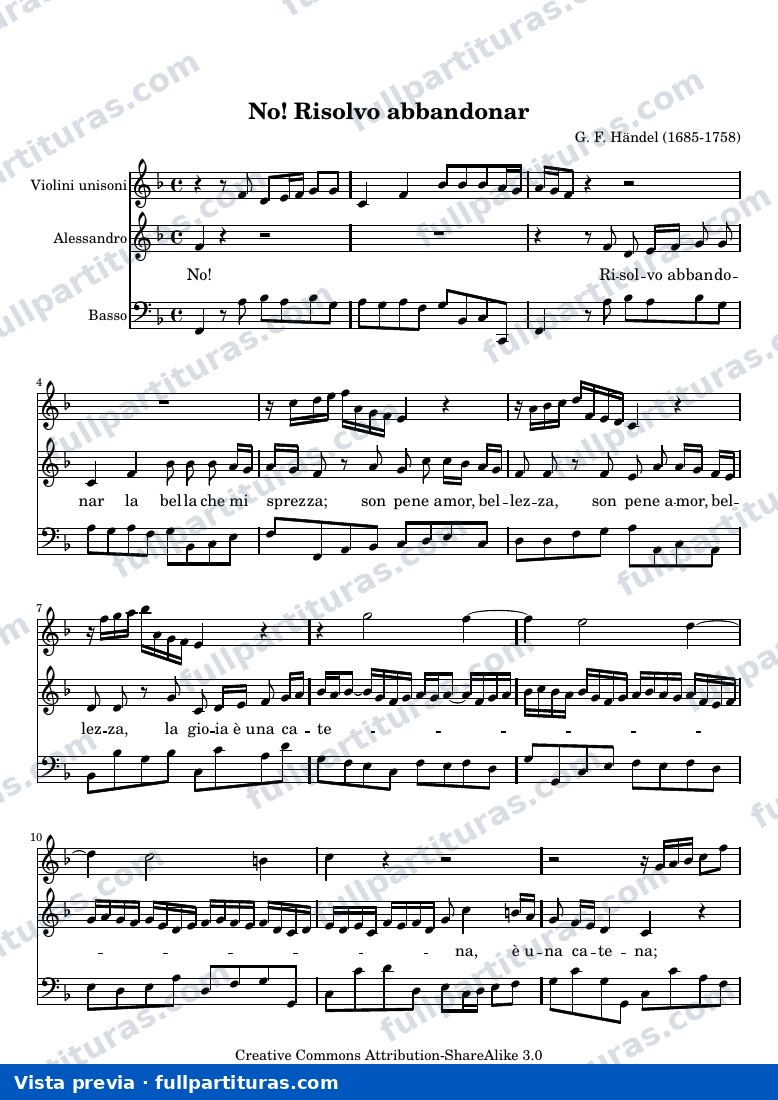 Georg Friedrich Händel - No! Risolvo abbandonar, Aria from Alessandro — preview
