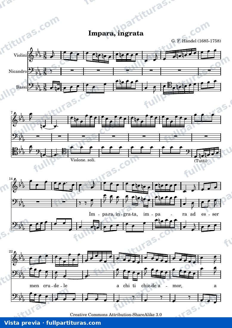 Georg Friedrich Händel - Impara, ingrata (Aria from Atalanta) — preview