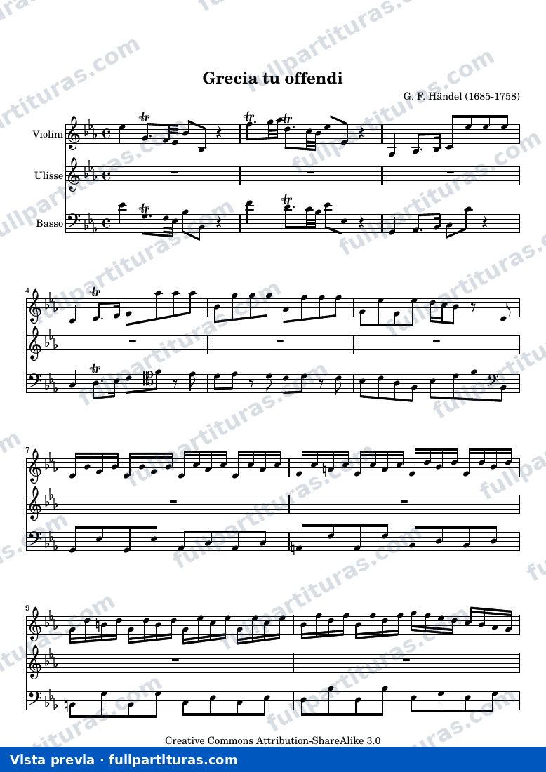 Georg Friedrich Händel - Grecia tu offendi, Aria from Deidamia — preview