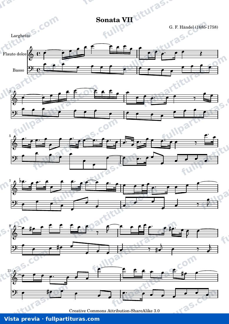 Georg Friedrich Händel - Sonata VII, Op. 1 — preview