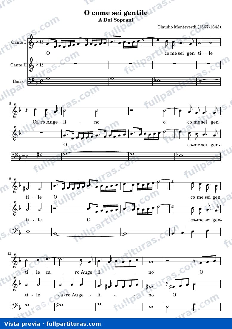 Claudio Monteverdi - O come sei gentile — preview