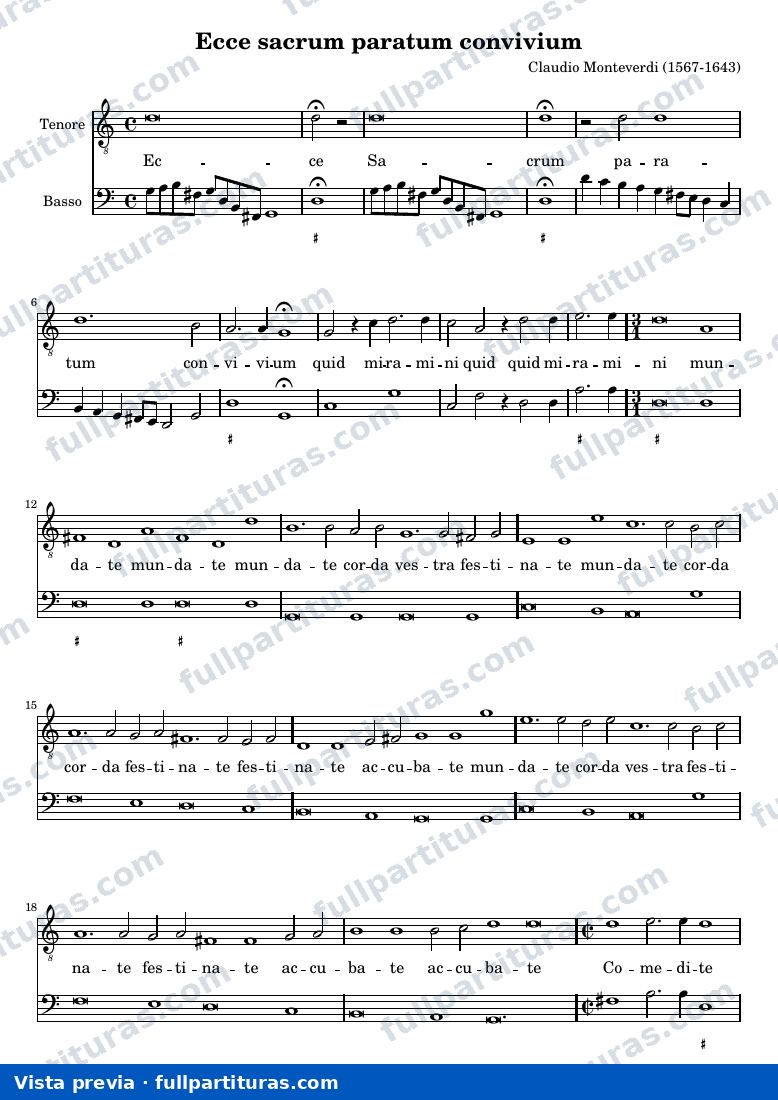 Claudio Monteverdi - Ecce sacrum paratum convivium — preview