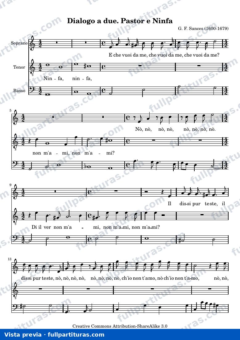 Giovanni Felice Sances - Dialogo a due. Pastor e Ninfa — preview