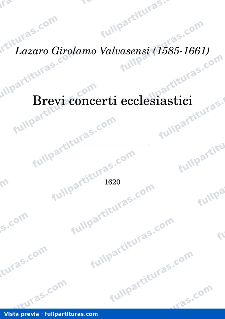 Luigi Gasparo Valvasensi - Brevi concerti ecclesiastici — preview