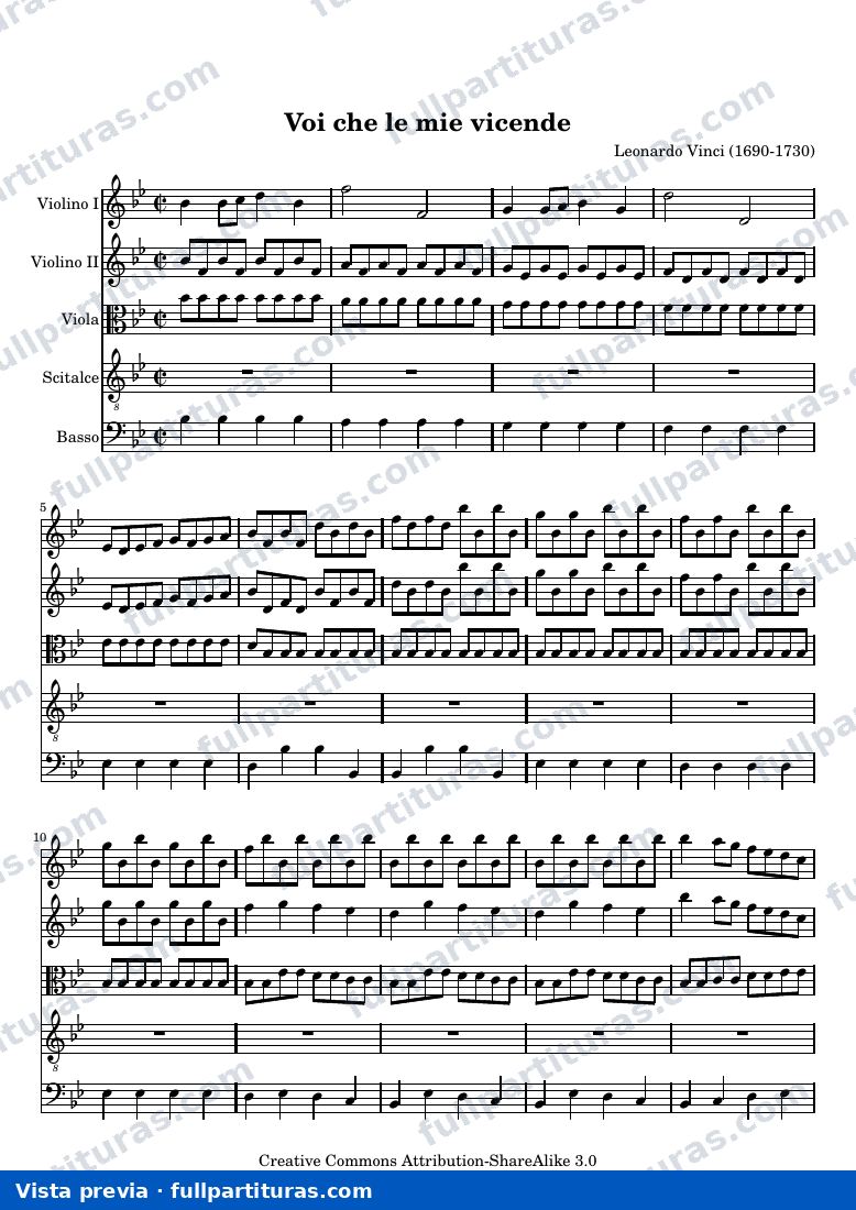 Leonardo Vinci - Voi che le mie vicende, Aria from Semiramide — preview