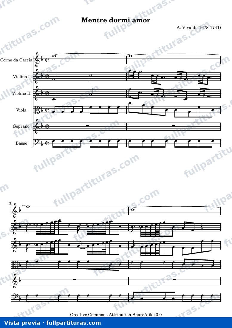Antonio Vivaldi - Mentre dormi amor, Aria from L'Olimpiade — preview