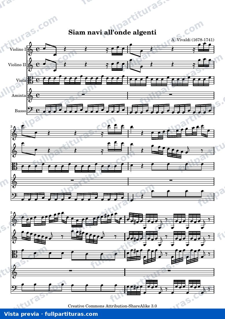Antonio Vivaldi - Siam navi all'onde algenti, Aria from L'Olimpiade — preview