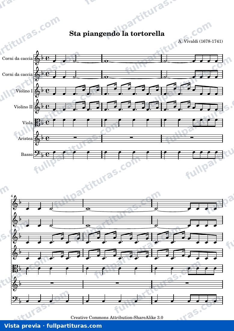 Antonio Vivaldi - Sta piangendo la tortorella, Aria from L'Olimpiade — preview