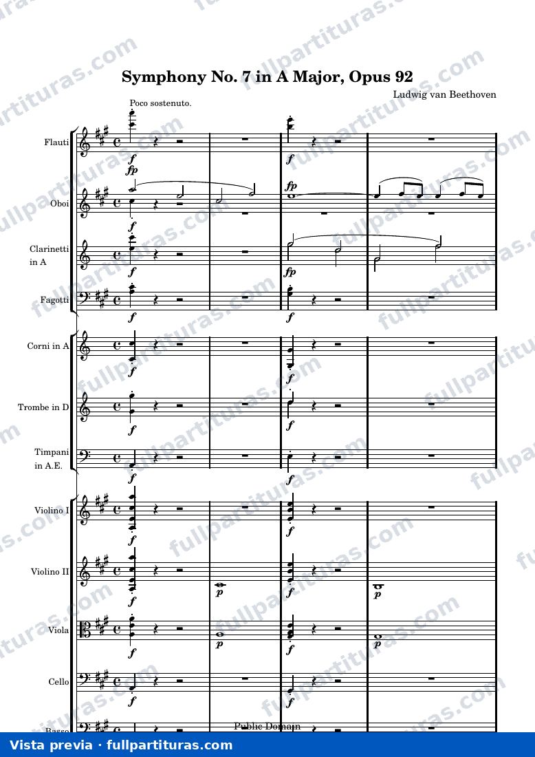 Ludwig van Beethoven - Symphony No. 7 in A Major, 1st Movement — preview