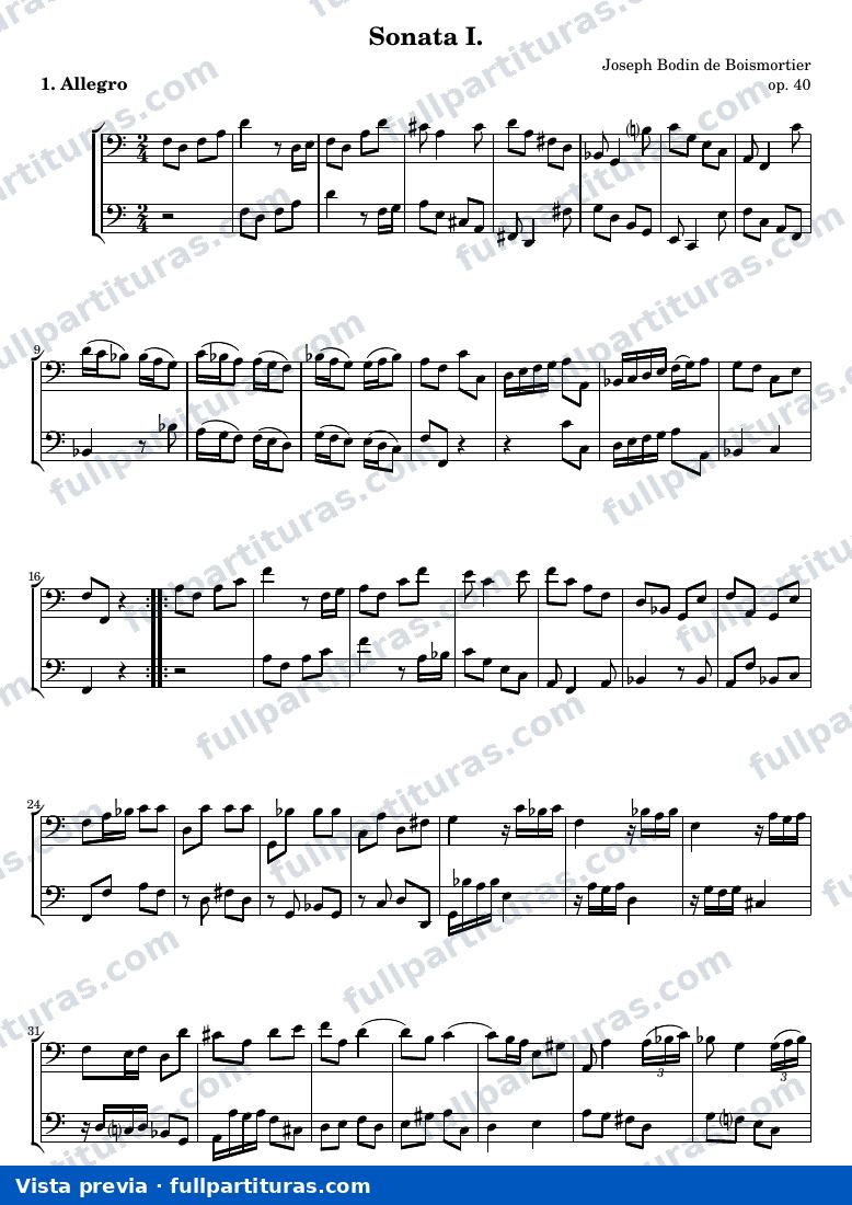 Jean-Baptiste de Boismortier - Sonata I — preview