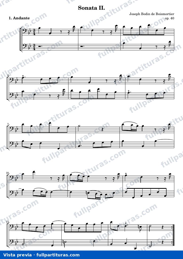 Jean-Baptiste de Boismortier - Sonata II para 2 Fagotes — preview