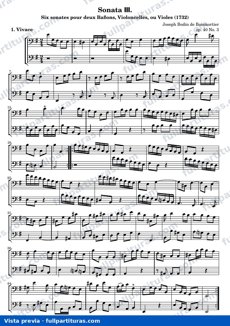 Jean-Bonaventure Boismortier - Sonata III — preview