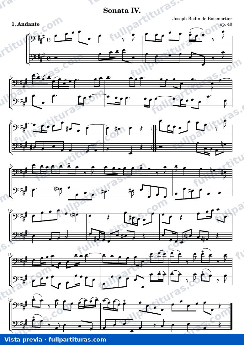 Jean-Baptiste de Boismortier - Sonata IV — preview