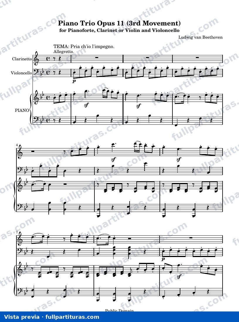 Ludwig van Beethoven - Piano Trio Op. 11, 3rd Movement — preview