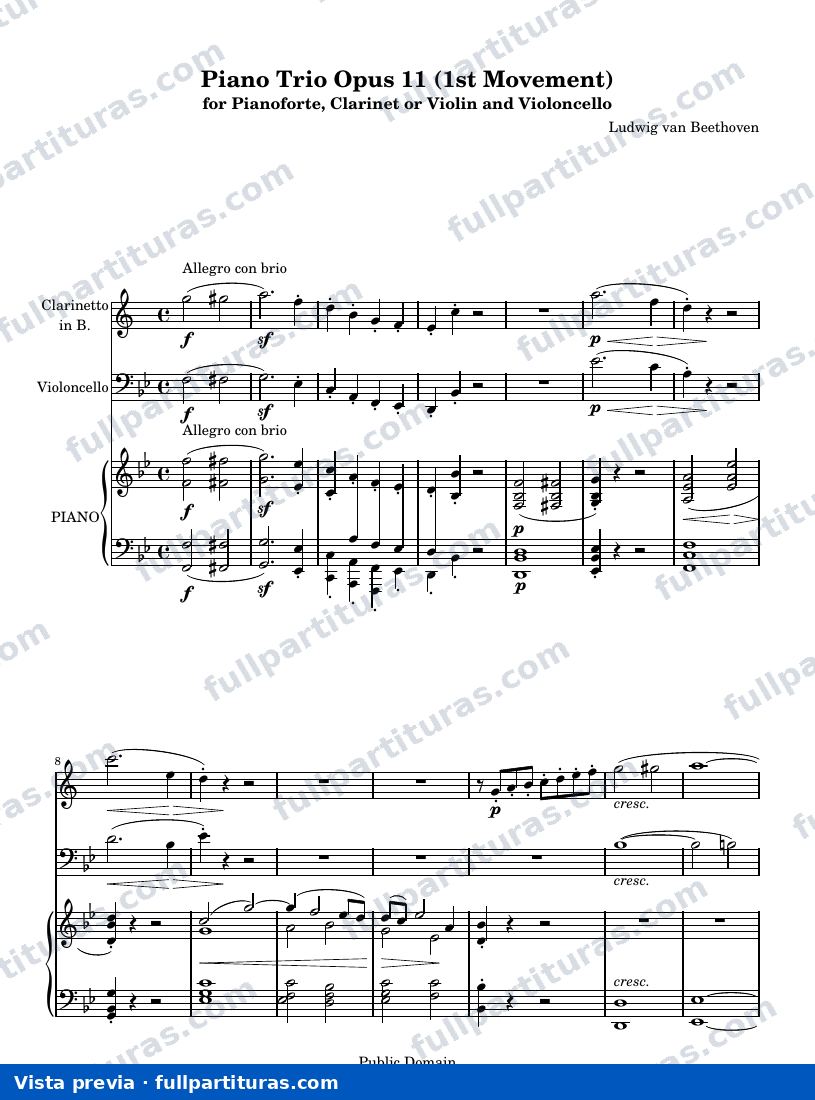 Ludwig van Beethoven - Piano Trio Op. 11 (1st Movement) — preview