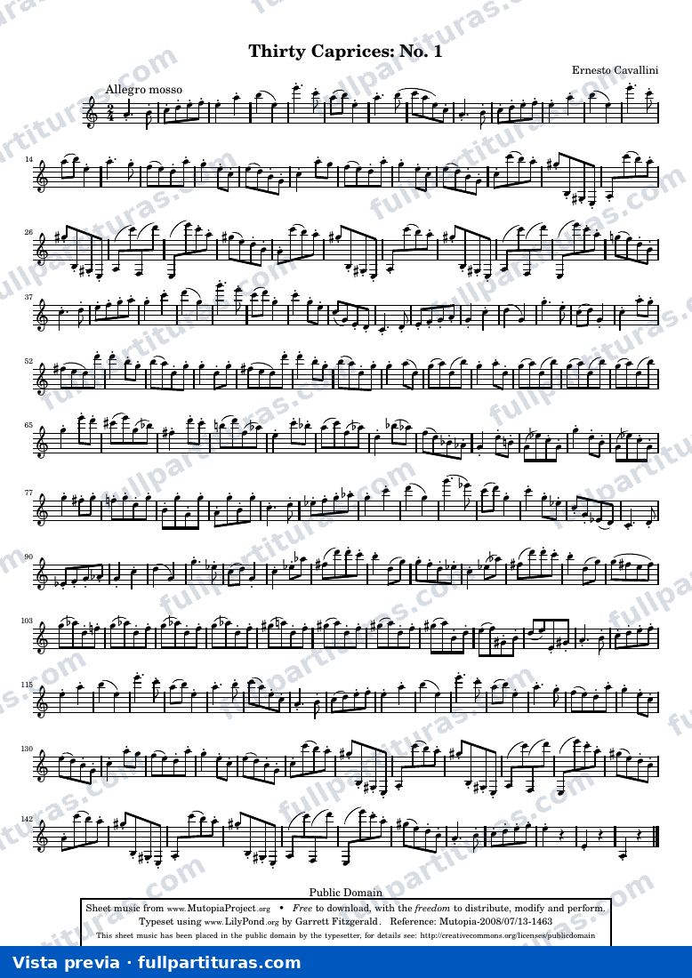 Eugenio Cavallini - Thirty Caprices: No. 1 — preview