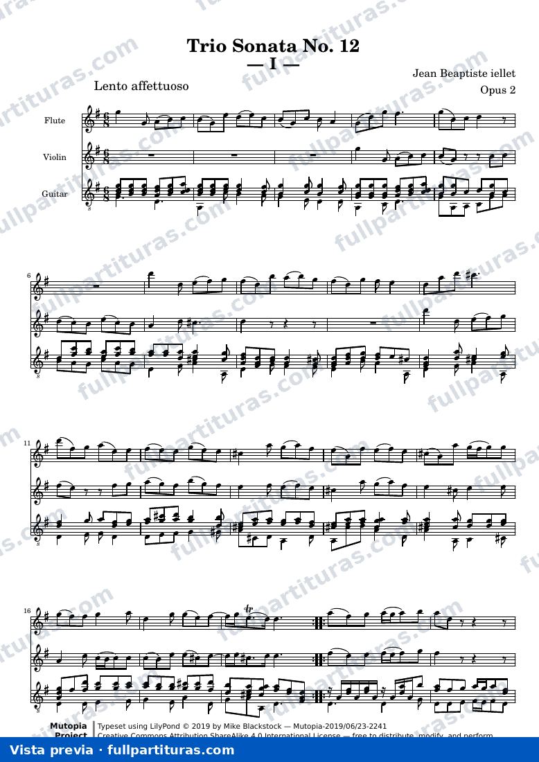 Jean-Baptiste Loeillet - Trio Sonata No. 12 — preview