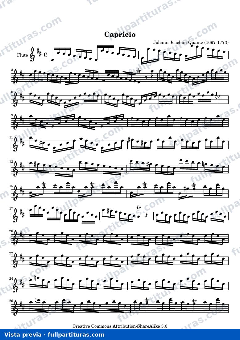 Johann Joachim Quantz - Capriccio — preview